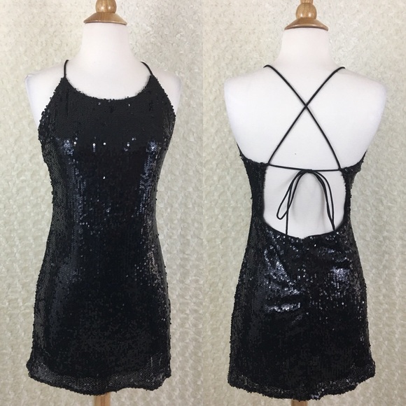 Dresses & Skirts - Sparkly Sequined Open Back Sexy Bodycon Mini Dress